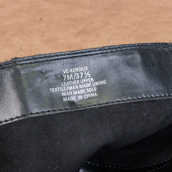 Vince Camuto Women Kensilie Black Leather Zip Fashion Lug OTK Boots 7US EUR 37.5 - Picture 9 of 10